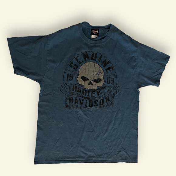Vintage Harley Davison Blue t-shirt - Picture 1 of 3